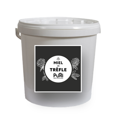 Miel de Trèfle de Nouvelle-Zélande en seaux de 10kg et texture crémeuse