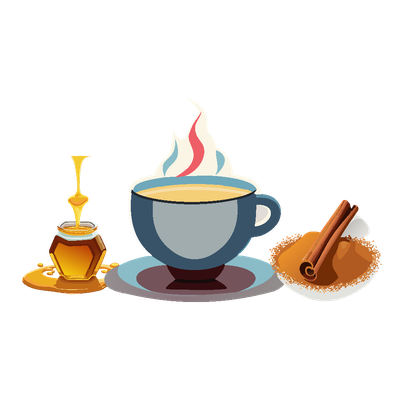 Dessin graphique d'une infusion Miel de Manuka et Cannelle 
