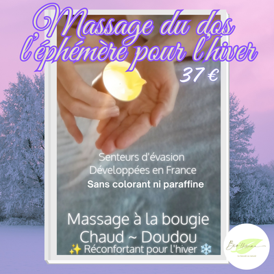 Massage dos à la bougie, réconfortant pour l'hiver, offre éphémère
