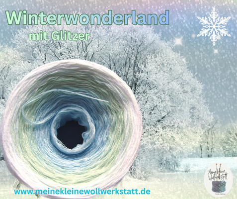 Winterwonderland Farbverlaufsgarn mit Glitzer