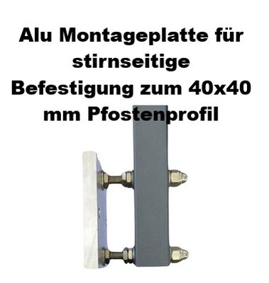 Montageplatte für stirnseitige Pfostenmontage