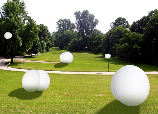 Draft_Sinnkoerper installation_Hofgarten Düsseldorf