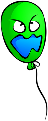 ballon de baudruche - divertissement - loisirs - smiley émoticône émoji cartoon clipart illustration - artémotic