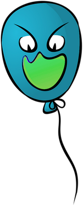 ballon de baudruche - divertissement - loisirs - smiley émoticône émoji cartoon clipart illustration - artémotic