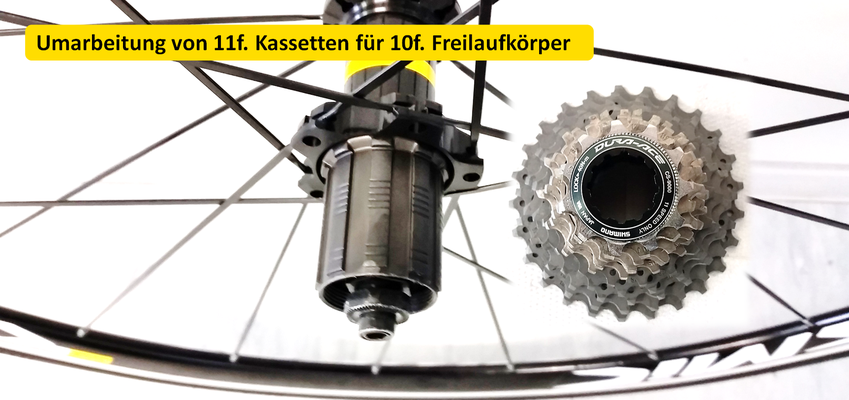 Triple-M, Spezial Bike Teile, Umbau 10fach Kasette auf 11fach Freilauf, Oberösterreich Fahrrad, Grieskirchen, Fahrrad spezial, Kassette umarbeiten, 10f. auf 11f., Triple-M.Fahrrad.Carbon.Technik., Gerhard Mayr, Rennrad Spezialteile, Rennrad Grieskirchen