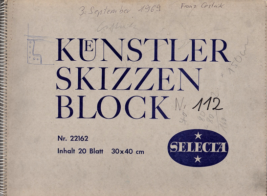 Skizzenblock  112  Datum  3.9.1969   12 Blätter
