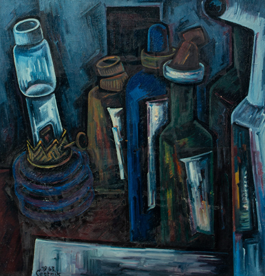 Stillleben mit Petroleumlampe   1963  70 x 66  V.V. 26
