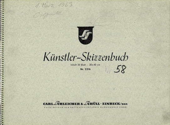 Skizzenblock  58  Datum  1.3.1963   12 Blätter