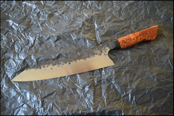 #368, gyuto 135Cr3, corne de buffle & ronce de thuya, 275mm