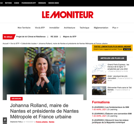 Johanna Rolland, maire de Nantes et présidente de Nantes Métropole