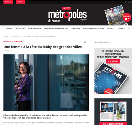 Johanna Rolland, maire de Nantes et présidente de Nantes Métropole