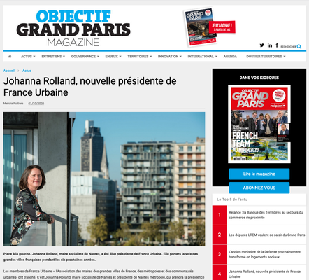 Johanna Rolland, maire de Nantes et présidente de Nantes Métropole