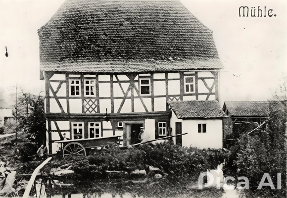Ansicht der Untermühle, Ausschnitt aus einer Postkarte von 1913