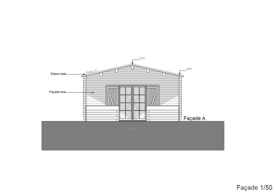 Plan de coupe chalet en kit 53m²