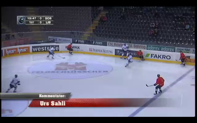 Moderation, Moderator Urs Sahli aus Bern @SSF / Eurpean Tropy 2012 SCB vs. Bili Tygri Liberec