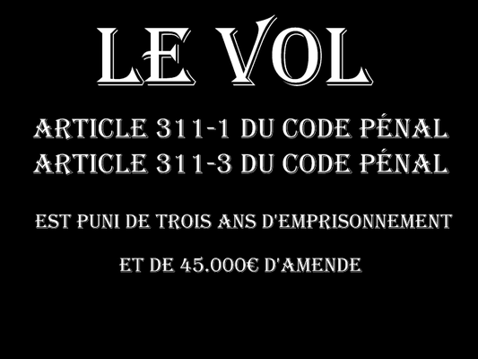 LE VOL Trois Ans d'emprisonnement et de 45.000€ d'amende  voir site www.maisonnonconforme.fr