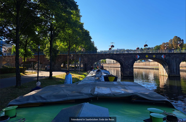 Liegeplatz in Saarbrücken Ende der Reise (© 24.08.2025 Andy R.)
