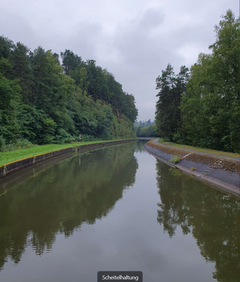 Scheitelhaltung nach dem Schiffshebewerk Saint-Louis/Arzviller (© 20.08.2025 Wolfgang K.)