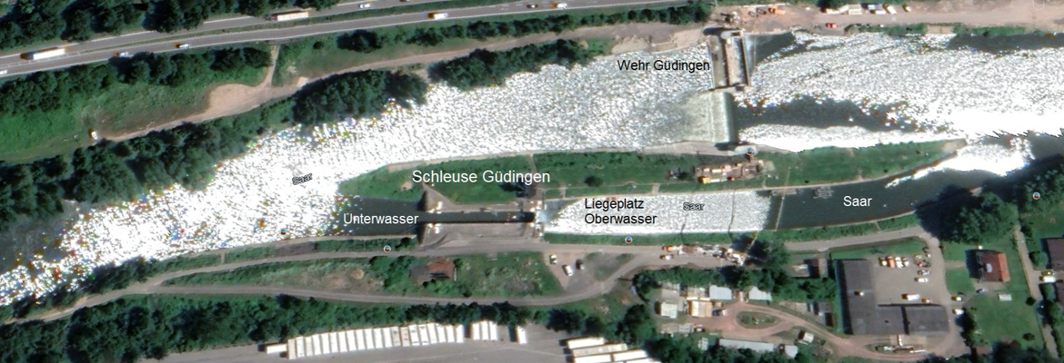 Schleuse Güdingen (© GoogleEarth)