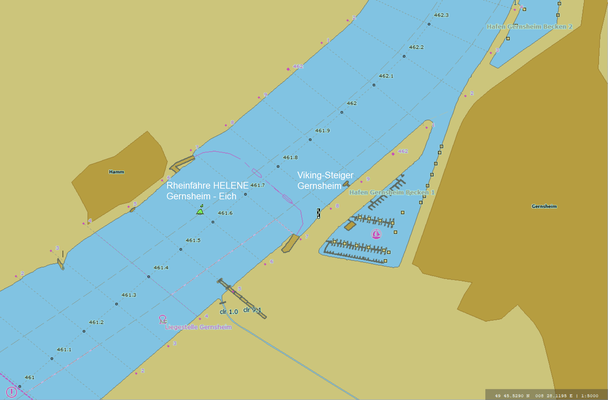 Rhein-km 461,9 Gernsheim (© 15.04.2024 WSV)