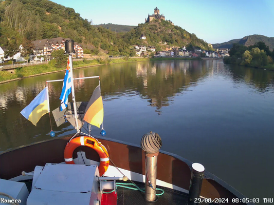 Talfahrt Cochem, Reichsburg (© 29.08.2024 reolink Bugkamera)