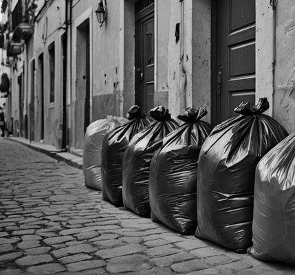 The garbage in the alleys of Stromboli