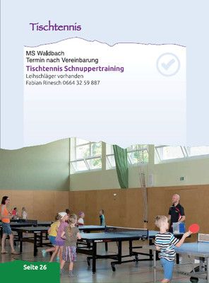 Programm Tischtennis