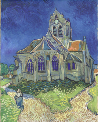 Vincent Van Gogh : L'église d'Auvers sur Oise vue du chevet