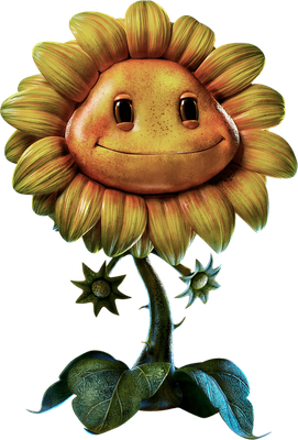 Sunflower [Plants vs Zombies] - héros de média - personnages - smiley émoticône émoji cartoon clipart illustration - artémotic