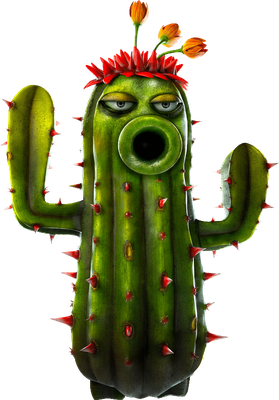 Cactus [Plants vs Zombies] - héros de média - personnages - smiley émoticône émoji cartoon clipart illustration - artémotic