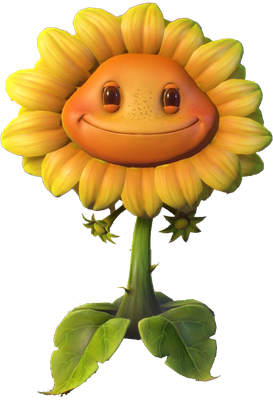 Sunflower [Plants vs Zombies] - héros de média - personnages - smiley émoticône émoji cartoon clipart illustration - artémotic