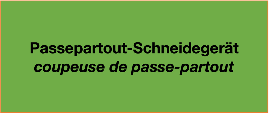 Passepartout-Schneidegerät / coupeuse de passe-partout