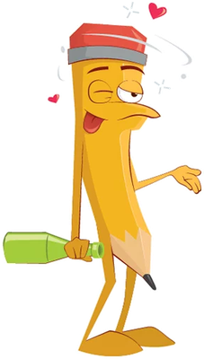 crayon - fourniture scolaire - éducation - smiley émoticône émoji cartoon clipart illustration - artémotic