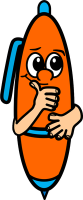 stylo - fourniture scolaire - éducation - smiley émoticône émoji cartoon clipart illustration - artémotic