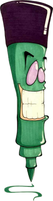 crayon - fourniture scolaire - éducation - smiley émoticône émoji cartoon clipart illustration - artémotic