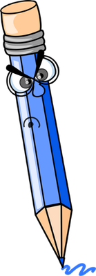 crayon - fourniture scolaire - éducation - smiley émoticône émoji cartoon clipart illustration - artémotic
