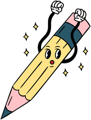 crayon - fourniture scolaire - éducation - smiley émoticône émoji cartoon clipart illustration - artémotic