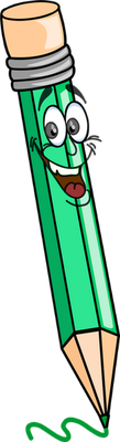 crayon - fourniture scolaire - éducation - smiley émoticône émoji cartoon clipart illustration - artémotic