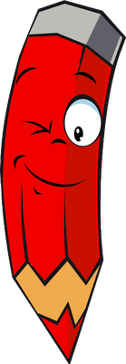 crayon - fourniture scolaire - éducation - smiley émoticône émoji cartoon clipart illustration - artémotic