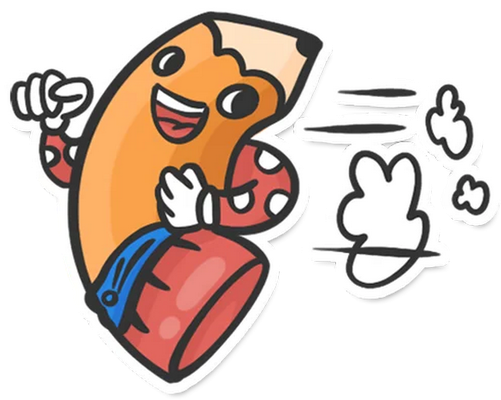 crayon - fourniture scolaire - éducation - smiley émoticône émoji cartoon clipart illustration - artémotic