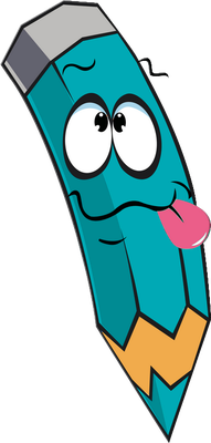 crayon - fourniture scolaire - éducation - smiley émoticône émoji cartoon clipart illustration - artémotic