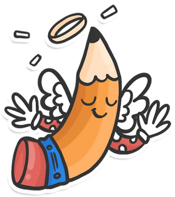 crayon - fourniture scolaire - éducation - smiley émoticône émoji cartoon clipart illustration - artémotic