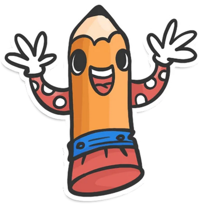 crayon - fourniture scolaire - éducation - smiley émoticône émoji cartoon clipart illustration - artémotic