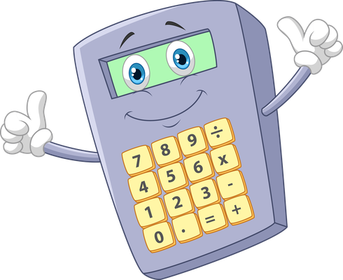 calculatrice - fourniture scolaire - éducation - smiley émoticône émoji cartoon clipart illustration - artémotic