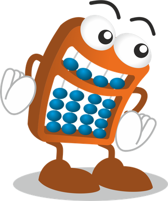 calculatrice - fourniture scolaire - éducation - smiley émoticône émoji cartoon clipart illustration - artémotic