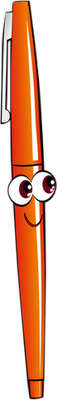 stylo - fourniture scolaire - éducation - smiley émoticône émoji cartoon clipart illustration - artémotic