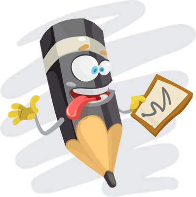 crayon - fourniture scolaire - éducation - smiley émoticône émoji cartoon clipart illustration - artémotic
