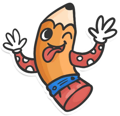 crayon - fourniture scolaire - éducation - smiley émoticône émoji cartoon clipart illustration - artémotic