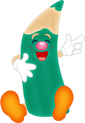 crayon - fourniture scolaire - éducation - smiley émoticône émoji cartoon clipart illustration - artémotic