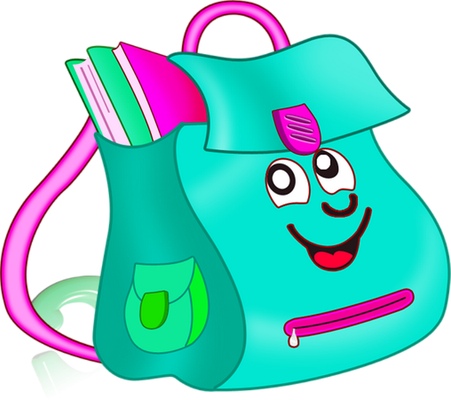 cartable - fourniture scolaire - éducation - smiley émoticône émoji cartoon clipart illustration - artémotic